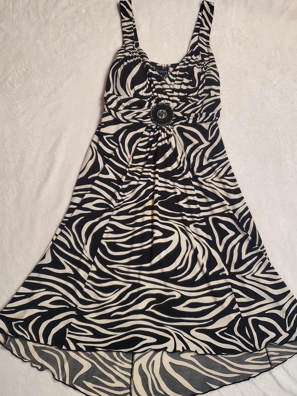 Enfocus Studio Black and White Zebra-Print High-Low Dress - Picture 1 of 4